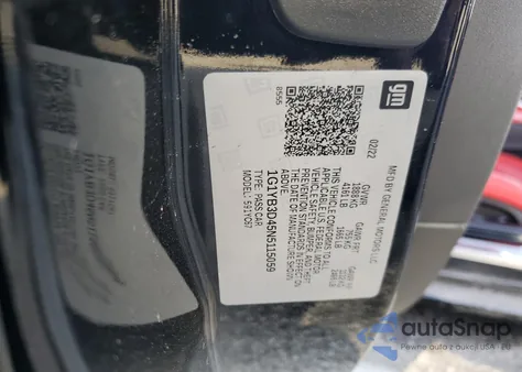 2022 Chevrolet Corvette Stingray 2Lt z USA, uszkodzony, nr VIN 1G1YB3D45N5115059